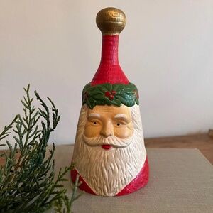 Vintage Ceramic Santa Bell – Hand-Painted – Holiday Collectible Décor